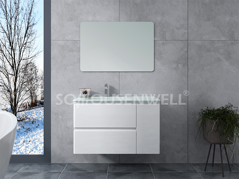 Cam-1000 Platzsparender Wand-Badezimmerschrank mit Einzelwaschbecken