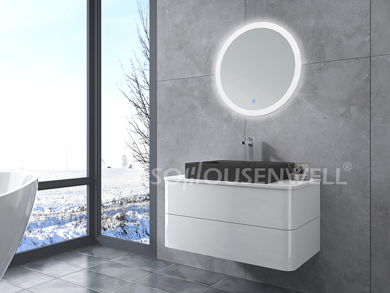 HS-E1956 Moderner schwimmender Badezimmerschrank aus Holz für Toiletten