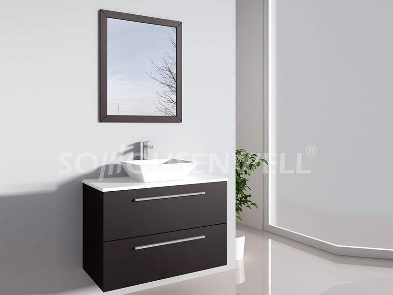Y09-600 Badezimmerschrank mit neuem Design und Waschbecken und Spiegel