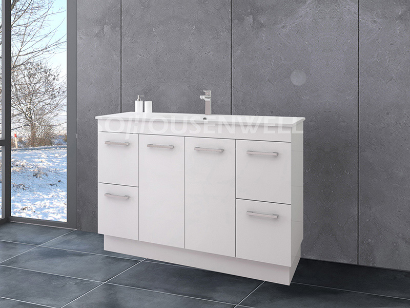 Mia-1200S Hot Sale weißer Badezimmerschrank mit Waschbecken und Spiegel